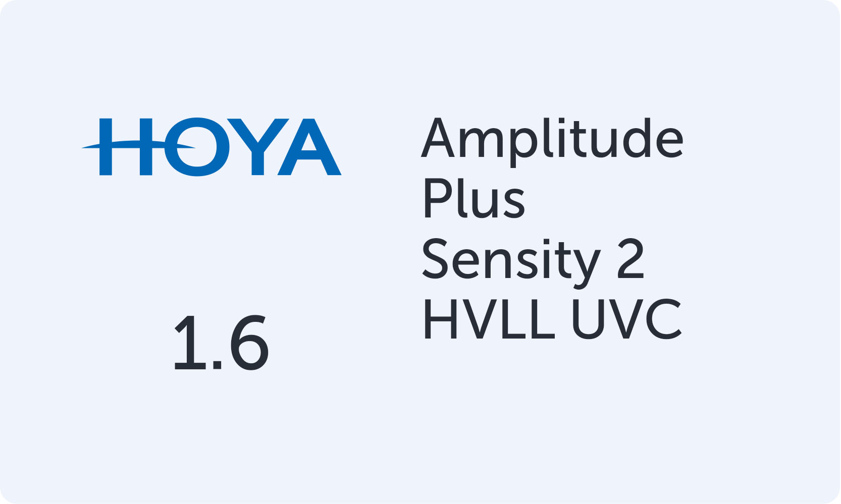 HOYA Amplitude Plus 1.6 Sensity 2 HVLL UVC