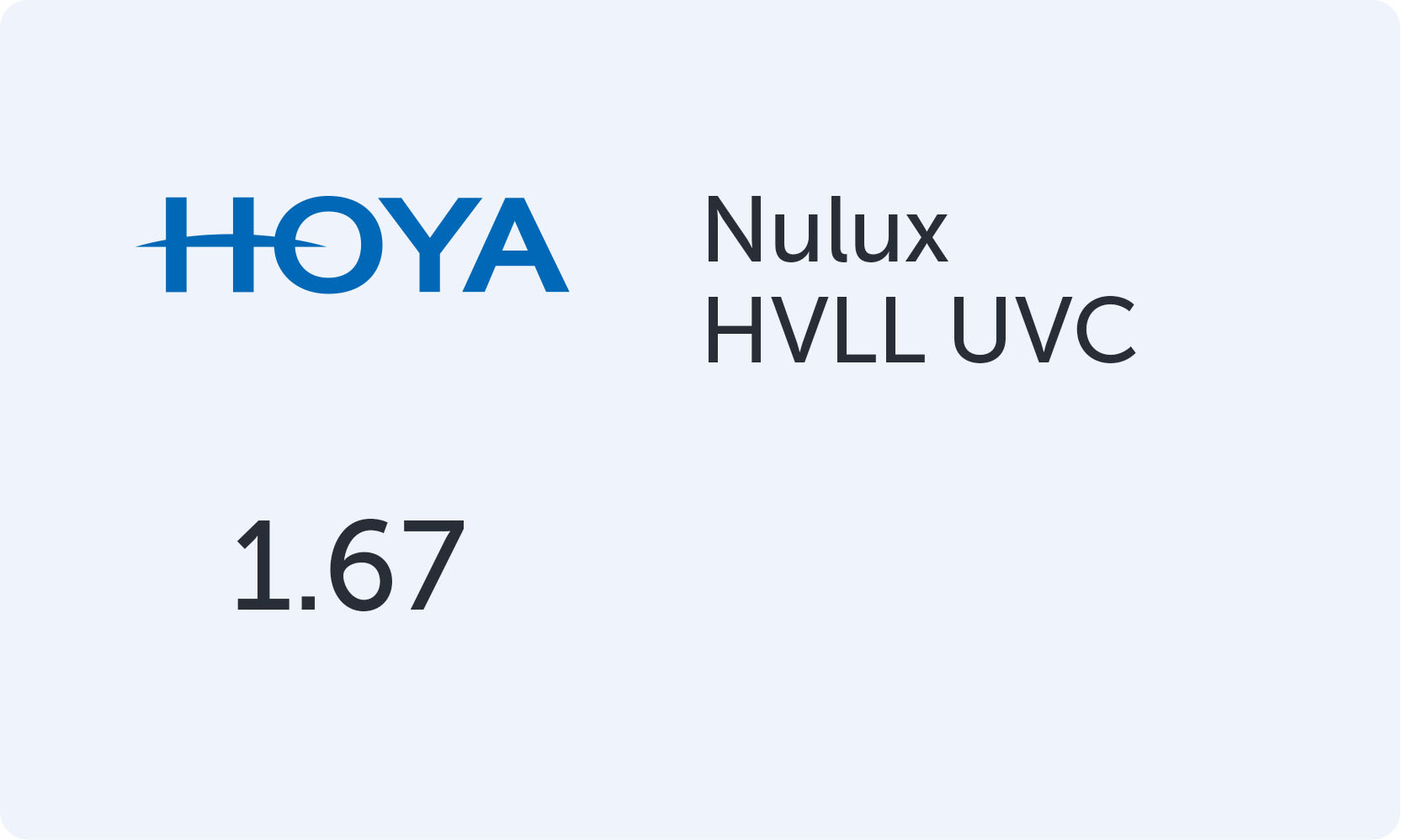 HOYA Nulux 1.67 HVLL UVC