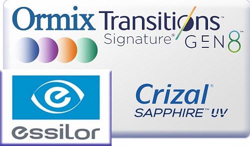 Essilor Ormix 1.6 Transitions Gen8 Crizal Sapphire UV  фото 1