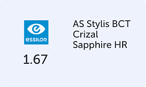 Essilor AS Stylis 1.67 BCT Crizal Sapphire HR