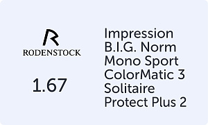 Rodenstock Impression B.I.G. Norm Mono Sport 1.67 ColorMatic 3 Solitaire Protect Plus 2