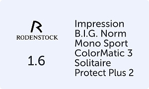 Rodenstock Impression B.I.G. Norm Mono Sport ColorMatic 3 1.6 Solitaire Protect Plus 2