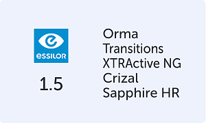 Essilor Orma 1.5 Transitions XTRActive Crizal Sapphire HR