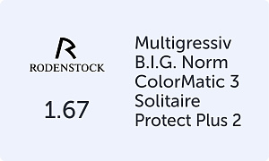Rodenstock Multigressiv B.I.G. Norm 1.67 Colormatic 3 Solitaire Protect Plus 2