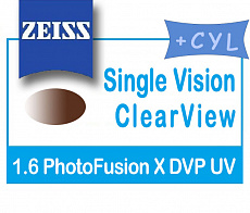 Carl Zeiss SV ClearView 1.6 PhotoFusion X DV Platinum UV (cyl)