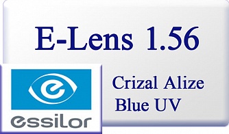 Essilor E-lens 1.56 Crizal Alize Blue UV