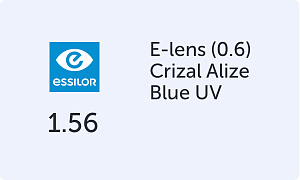 Essilor E-lens 1.56 Crizal Alize Blue UV
