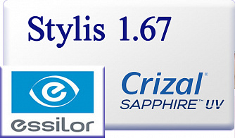 Essilor Stylis 1.67 Crizal Sapphire UV