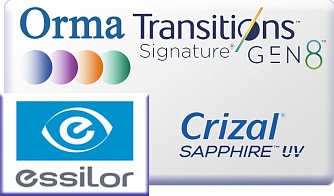 Essilor Orma 1.5 Transitions Gen8 Crizal Sapphire UV 
