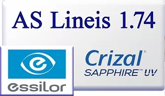 Essilor AS Lineis 1.74 Crizal Sapphire UV
