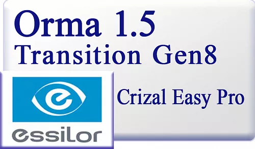 Essilor Orma 1.5 Transitions Gen-8 Crizal Easy Pro фото 1