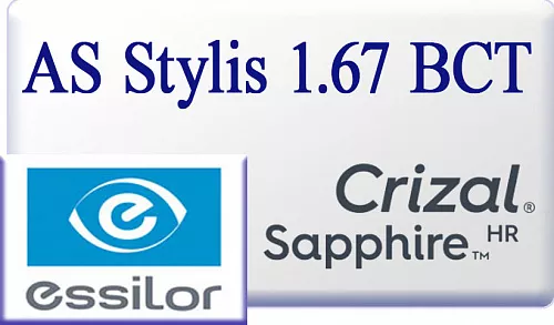 Essilor AS Stylis 1.67 BCT Crizal Sapphire HR фото 1